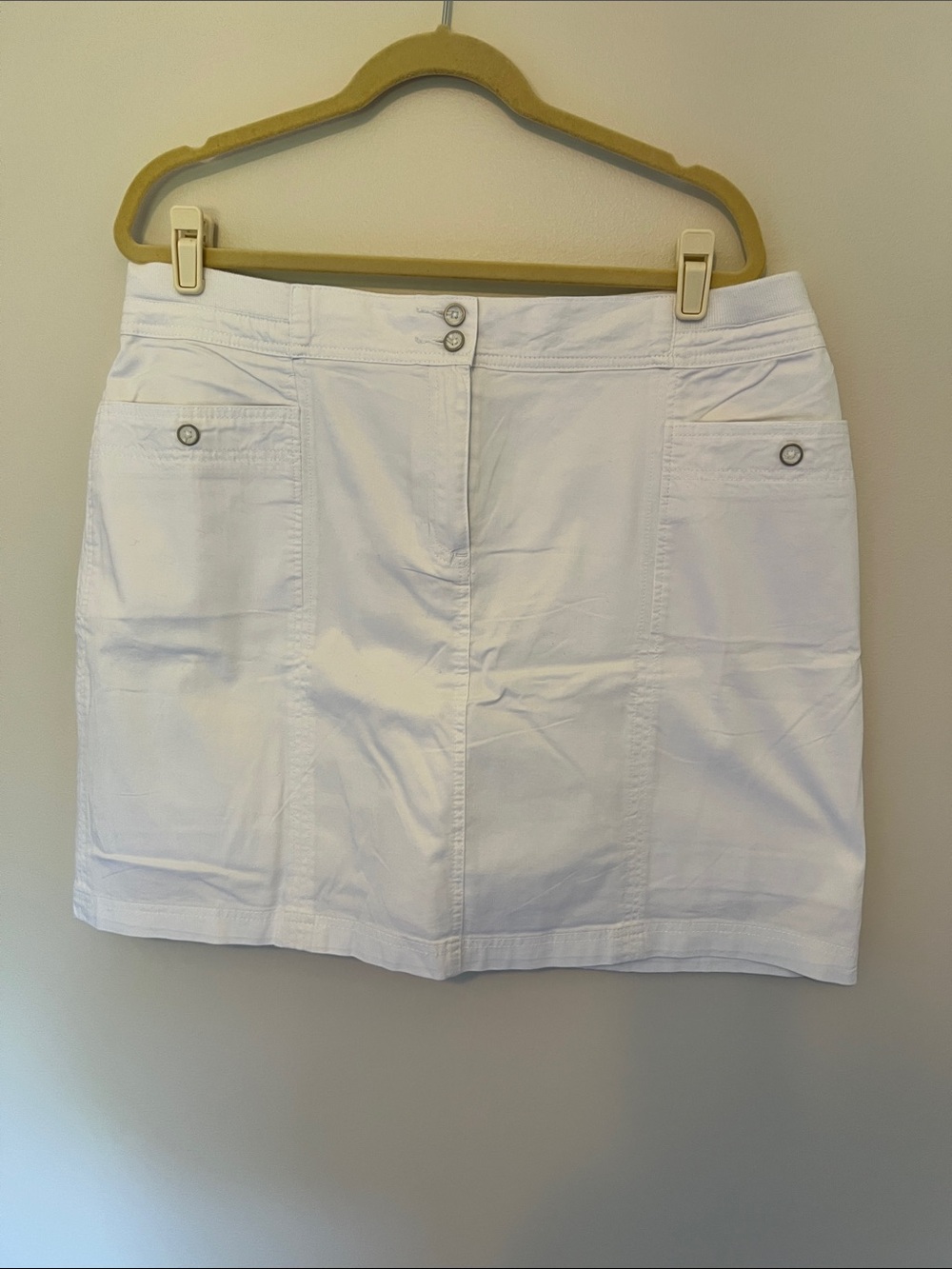 White Casual Cotton Skort